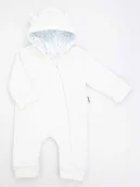 Kombinezony dla dzieci - Niemowlęcy kombinezon welurowy z podszewką kremowy Nicol r.56 - miniaturka - grafika 1