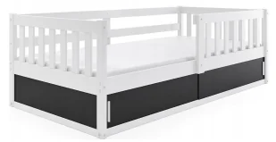 Białe drewniane łóżko dziecięce z barierkami E7-Z29 - Łóżka dla dzieci i młodzieży - miniaturka - grafika 1