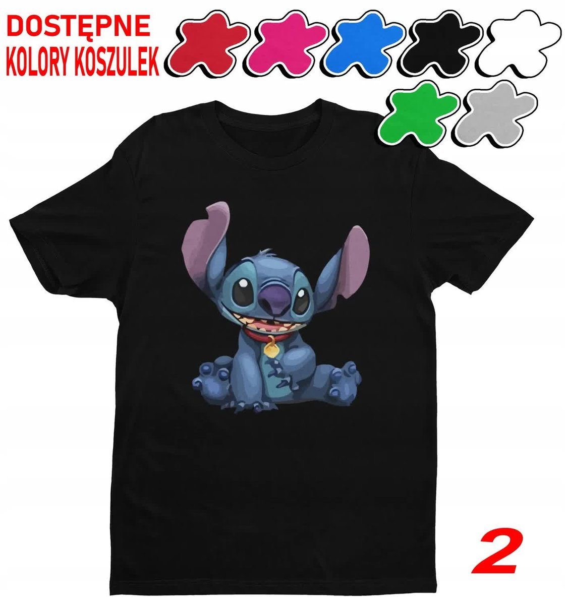 Dziecięca Koszulka Z Nadrukiem Duży Wybór Lilo I Stitch Stich -M 134-140