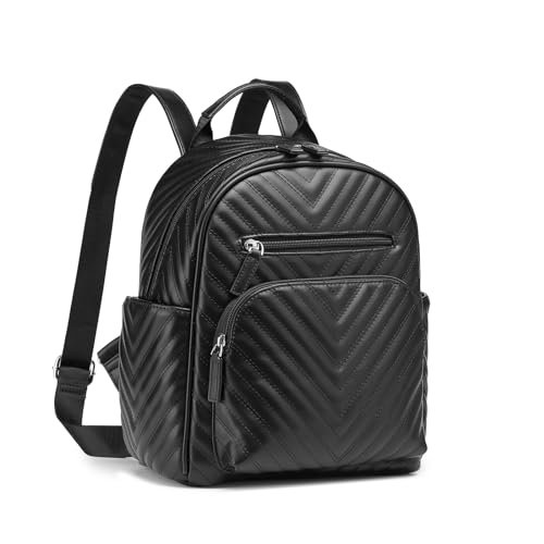 Miss Lulu Modny plecak damski ze skóry PU plecak torba dziewczyny codzienne plecaki na co dzień mini torba na ramię antykradzieżowe wodoodporne plecaki dla kobiet i dziewcząt, Czarny, S, Modny plecak