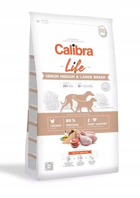 Calibra Dog Life Senior Średni i Duży Kurczak - 12 kg