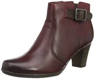 Kozaki damskie - Jana 25327 damskie kozaki z krótką cholewką, czerwony - Czerwony czerwony bordowy 549-37 eu - miniaturka - grafika 1