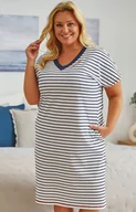 Piżamy damskie - Doctor Nap koszula nocna w paseczki plus size TB.5368, Kolor granatowo-biały, Rozmiar L, Doctor Nap - Primodo.com - miniaturka - grafika 1