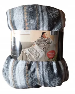 Koc Z Rękawami Mikrofibra 145 x 195 cm zimowy wzór - Koce - miniaturka - grafika 1