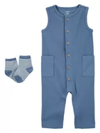 Pajacyki dla niemowląt - carter's 2-częściowy zestaw w kolorze niebieskim - miniaturka - grafika 1