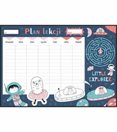 Szkolne artykuły papiernicze - Plan lekcji kreatywne ufo, nowy rok szkolny, rozmiar 30x40 cm - miniaturka - grafika 1