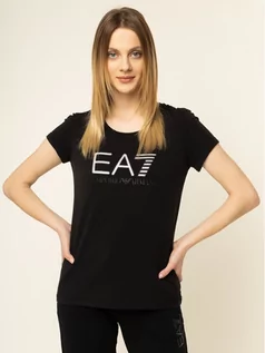 Koszulki i topy damskie - Emporio Armani EA7 T-Shirt 3HTT30 TJ12Z 1200 Czarny Regular Fit - grafika 1