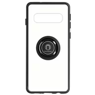 Etui i futerały do telefonów - Etui z dwóch materiałów do Samsunga Galaxy S10 z metalowym pierścieniem Podstawka wideo w kolorze czarnym - miniaturka - grafika 1