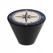 Kompasy - Gałka meblowa stożkowa czarna GD09 kompas V60 - miniaturka - grafika 1