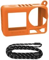 Torby fotograficzne i futerały - POKROWIEC FUTERAŁ CASE ETUI OSŁONA SILIKONOWA + PASEK SMYCZ DO DJI OSMO ACTION 5 PRO - ORANGE - miniaturka - grafika 1