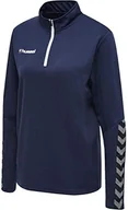 Bluzy damskie - Hummel damska bluza z suwakiem do połowy długości, kolor granatowy, XS 204929-7026-XS - miniaturka - grafika 1