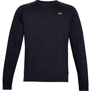 Swetry męskie - Under Armour Rival Fleece Crew, sweter sportowy z luźnym dopasowaniem, wygodny i ciepły męski sweter męski, czarny (czarno-onyks biały), XS 1357096-001 - grafika 1