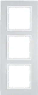 B.7 Berker Ramka potrójna 3-krotna, aluminium/biały mat - Klawisze i ramki - miniaturka - grafika 1