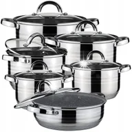 Zestawy garnków i patelni - KOMPLET GARNKÓW 12el Zestaw GARNKI Garnek Granitowy INDUKCJA Gaz - miniaturka - grafika 1
