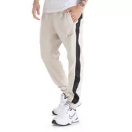 Spodnie sportowe męskie - Spodnie Nike Sportswear Fleece FN0246-104 - beżowe - miniaturka - grafika 1