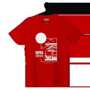 T-shirt koszulka Toyota Supra czerwona-4XL - Odzież do sportów motorowych - miniaturka - grafika 1