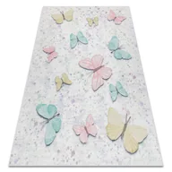 Dywany dla dzieci - Dywan do prania BAMBINO 1610 Motyle, dla dzieci, antypoślizgowy - krem, 160x220 cm - miniaturka - grafika 1