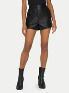 Spodnie sportowe damskie - ONLY Szorty z imitacji skóry Tricia 15287184 Czarny Baggy Fit - miniaturka - grafika 1