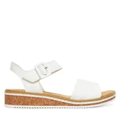 Sandały damskie - Sandały Rieker CEO-V3691-80 Biały - miniaturka - grafika 1