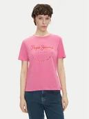 Koszulki i topy damskie - Pepe Jeans T-Shirt Rumer PL506072 Różowy Regular Fit - miniaturka - grafika 1