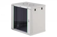 Szafy rack - Szafa Digitus Szafa sieciowa wisząca jednosekcyjna Dynamic 19" 12U, 600x450, drzwi szyba, szary, niezmontowana, 60kg DN-37108 - miniaturka - grafika 1