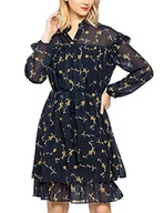 Sukienki - APART damska sukienka szyfonowa z pnączkami kwiatowymi, wielokolorowy (Midnightblue-yellow Midnightblue-yellow), 40 - miniaturka - grafika 1