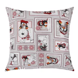 Bellatex Mała poduszka Zimowy patchwork, 45x45 cm - Pozostałe akcesoria świąteczne - miniaturka - grafika 1