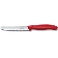 Noże kuchenne - Nóż ząbkowany do krojenia 11 cm Swiss Classic Victorinox - czerwony - miniaturka - grafika 1
