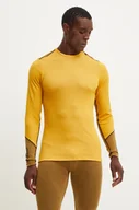 Bielizna sportowa męska - Helly Hansen longsleeve funkcyjny wełniany kolor żółty - miniaturka - grafika 1