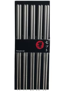 Emro Aziatica Zestaw pałeczek ze stali nierdzewnej 23cm - 5 par - Emro Aziatica 6006250 - Zestawy do sushi - miniaturka - grafika 1