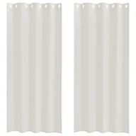 Zasłony - vidaXL Zasłony z zasłonami 2 pcs Kremowy 140 x 225 cm Poliester - miniaturka - grafika 1