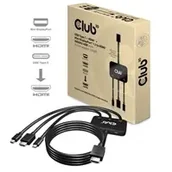 Huby USB - Hub Club 3D CAC-1630 USB Type-C + HDMI™ + MiniDP™ 1.2 to HDMI™ 4K60Hz HDR M/M Active Adapter 32AWG - miniaturka - grafika 1