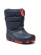 Buty dla chłopców - Crocs Śniegowce Classic Neo Puff Boot K 207684 Granatowy - miniaturka - grafika 1