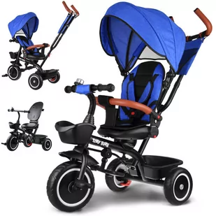 Rower trójkołowy z daszkiem, 3w1, Tiny Bike, rowerek w kolorze niebieskim - Wózki dziecięce - miniaturka - grafika 1