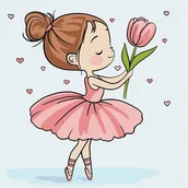 Malowanie po numerach - Malowanie po numerach - Wiosenna baletnica Kids - miniaturka - grafika 1