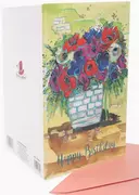 Kartki okolicznościowe i zaproszenia - Karnet B6 ZZG-190503 złocony Urodziny kwiaty - Fresh - miniaturka - grafika 1
