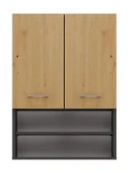 Szafki łazienkowe - Szafka łazienkowa wisząca antracyt + dąb artisan M5-R86 - miniaturka - grafika 1