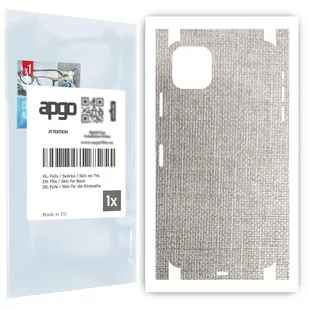 Folia naklejka skórka strukturalna na TYŁ+BOKI do Apple iPhone 11 Pro Max -  Tkanina Denim Szary - apgo SKINS - Szkła hartowane na telefon - miniaturka - grafika 1