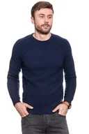 Swetry męskie - Męski Sweter Wrangler Structural Knit Navy W8627P135-S - miniaturka - grafika 1