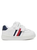 Buty dla chłopców - Tommy Hilfiger Sneakersy Stripes Low Cut Velcro Sneaker T1X9-33839-1355 M Biały - miniaturka - grafika 1