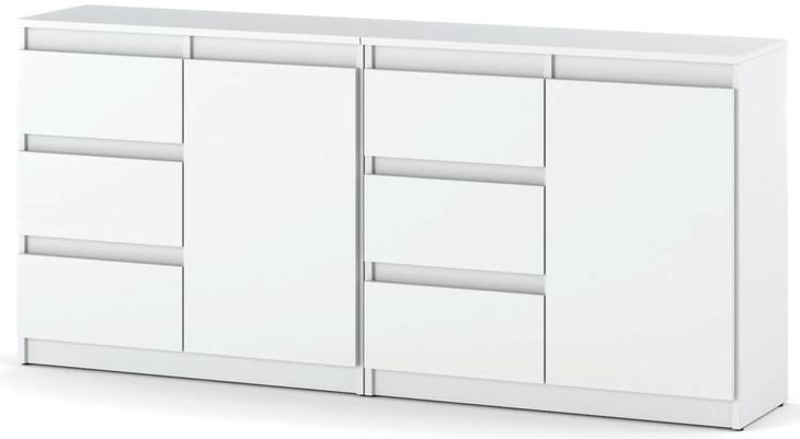 Zestaw Komoda 160cm szafka szuflady Biala do salonu duza bezuchwytowa rtv