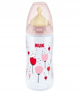 Butelki dla niemowląt - NUK 741927 Butelka FC+ PP 300 ml z wskaźnikiem temperatury smoczek lateksowy 0-6 m-cy M ][ MA_779496 - miniaturka - grafika 1