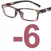 Okulary korekcyjne, oprawki, szkła - Okulary korekcyjne kujonki minusy kwiatowe -6 - miniaturka - grafika 1