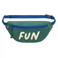 Torebki damskie - LÄSSIG Dziecięca torba na ramię z regulowanym paskiem/mini Bum Bag Cord Fun Ocean Green, zielony, Dziecięca torba na brzuch - miniaturka - grafika 1