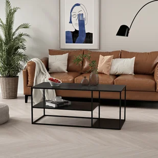Stolik kawowy 'Solund' stal 120 x 50 x 50 cm czarny, matowy - Ławy i stoliki kawowe - miniaturka - grafika 1