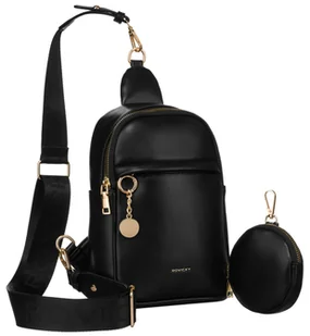 Saszetka damska miejska na ramię crossbody mini plecak ROVICKY czarna - Nerki - miniaturka - grafika 1