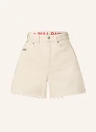 Spodenki damskie - Pepe Jeans Szorty Jeansowe Boxy beige - miniaturka - grafika 1