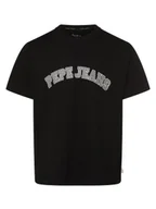 Koszulki męskie - Pepe Jeans T-shirt męski Mężczyźni Bawełna czarny nadruk, S - miniaturka - grafika 1