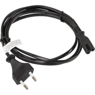 Kable komputerowe i do monitorów - LANBERG LANBERG Kabel zasilający EURO radiowy) CEE 7/16 IEC 320 C7 1.8M czarny (CA-C7CA-10CC-0018-BK) - miniaturka - grafika 1