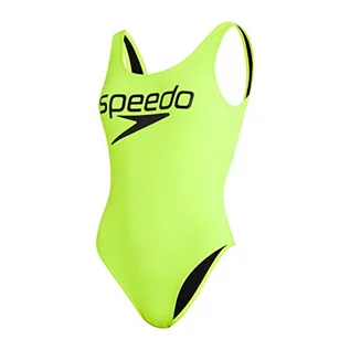 Stroje kąpielowe - Speedo Damski kostium kąpielowy z głębokim dekoltem w kształcie litery U Fluo żółty/czarny 12 812369 - grafika 1